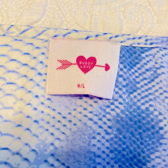 Buddy Love long caftan, blue and white, size M/L - Picture 3 of 3